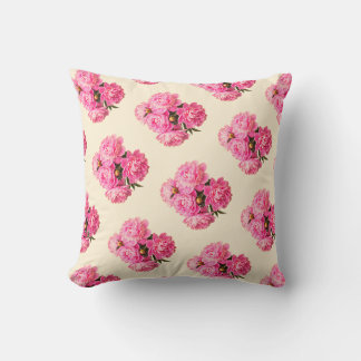 Almofada Algodão Vintage Aquarela Pimentos Rosa Floral