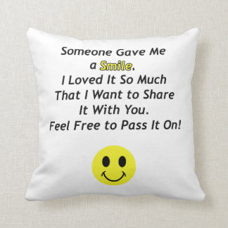 Almofada Alguém deu-me um sorriso com cara