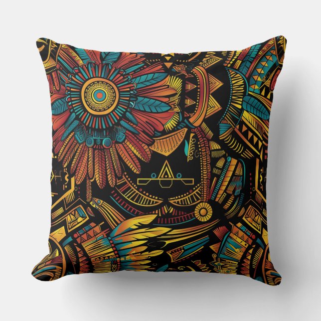 Almofada Alho Suave "Aztec Dream" Empurrar Almoço 51x51 (Frente)