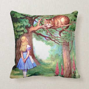 Almofada Alice e o gato de Cheshire no país das maravilhas