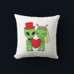 Almofada Alien Bride Groom Decorative Wedding<br><div class="desc">Celebrate a love that is truly out of this world with this whimsical alien bride and groom decorative pillow. Featuring a charming extraterrestrial couple in their finest wedding attire, this piece is the perfect blend of sci-fi flair and romantic charm. Whether you are looking for a unique anniversary gift for...</div>