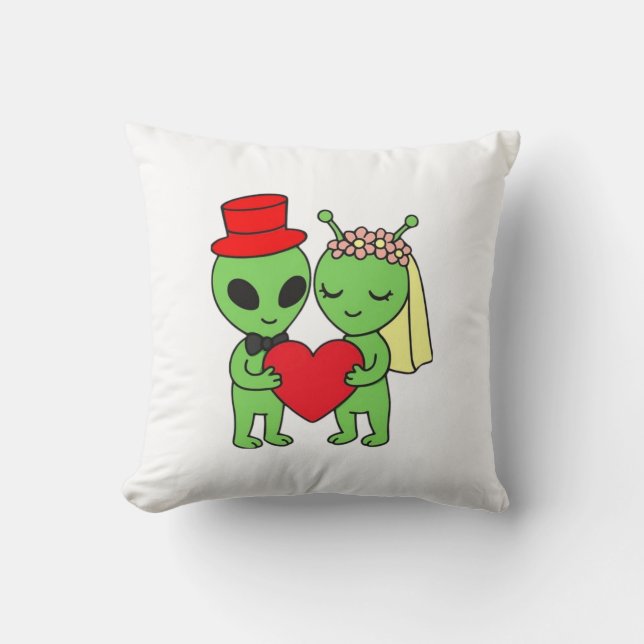 Almofada Alien Bride Groom Decorative Wedding (Frente)