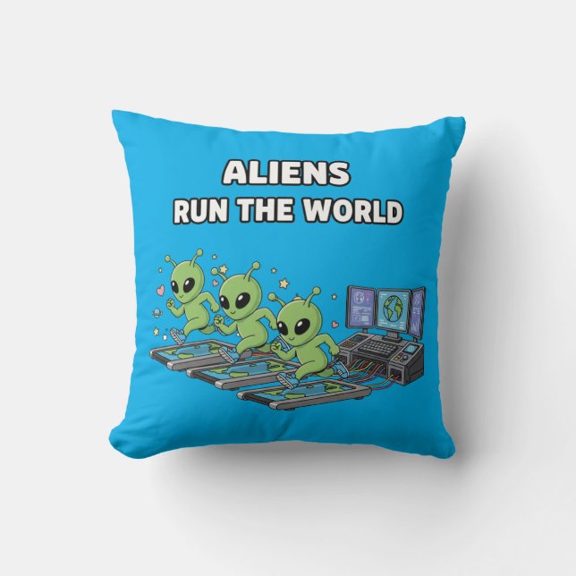 Almofada Alienígenas Mandam no Mundo (Frente)