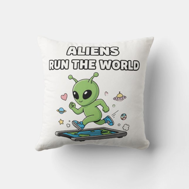 Almofada Aliens Run the World (Verso)