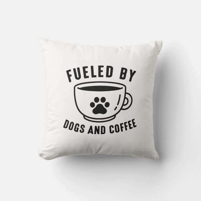 Almofada Alimentados Por Cães E Café (Frente)