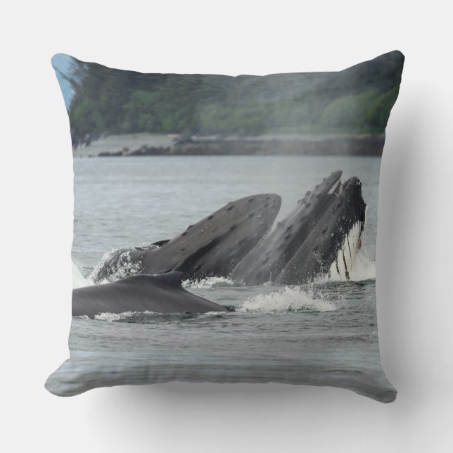 Almofada Alimentando baleias jubarte (Frente)