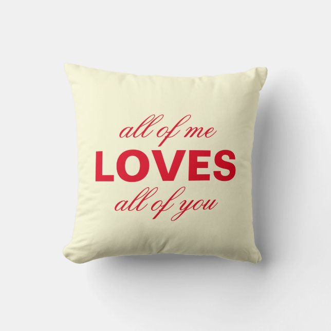Almofada "All Me Loves All You" Creme Personalizado (Frente)