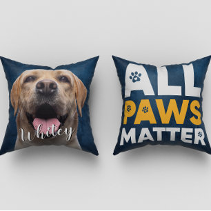 Almofada All paws matter custom 2-sided dog photo & quote