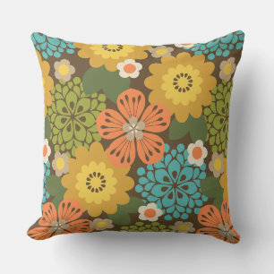 Almofada Allana Garden Hawaiian Graphical Floral - Brown