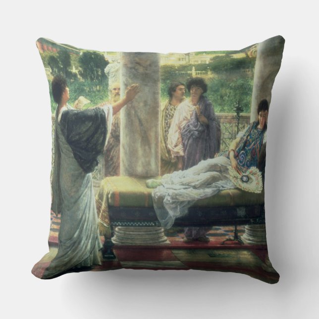 Almofada Alma-Tadema | Catullus que lê seus poemas (Frente)