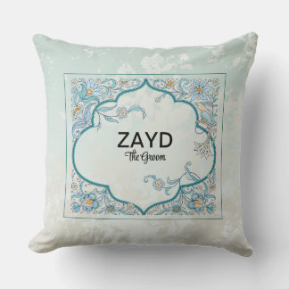 Almofada Almoço Personalizado | Floral Árabe Azul
