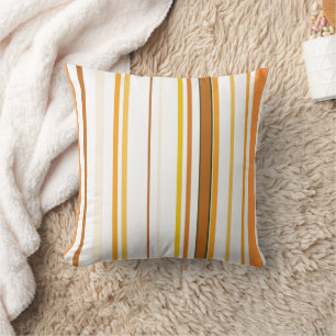 Almofada -Almofada Decorativa listrada de laranja e branco