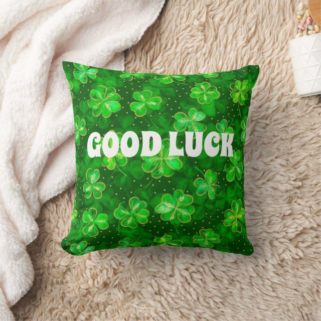 Almofada “Almofada Trevo Verde – Decoração de Boa Sorte” (Cobertor)