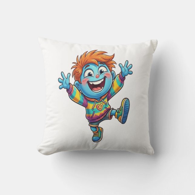 Almofada Almohada Alegre de Personaje de Dibujos Animados  (Frente)