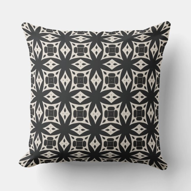 Almofada Almohada elegante patron blanco y negro (Frente)