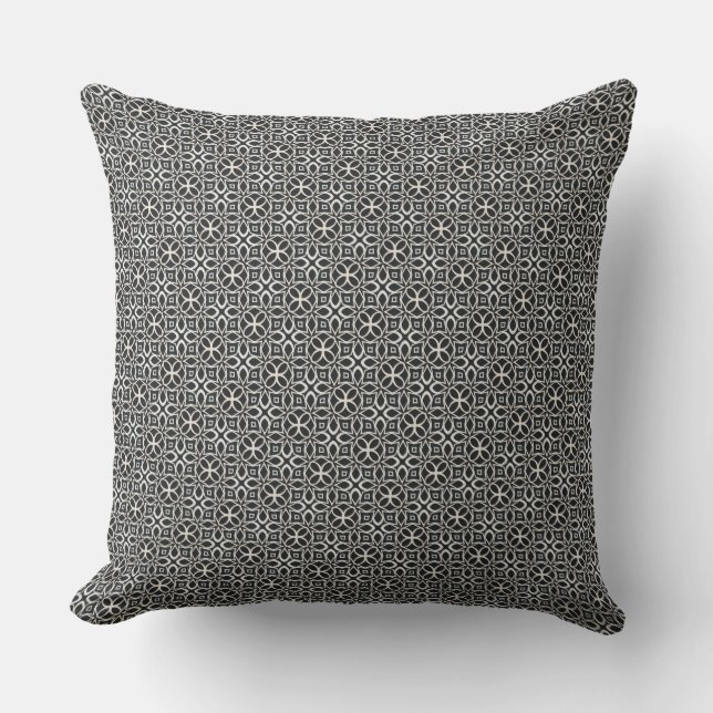 Almofada Almohada elegante patron blanco y negro (Frente)
