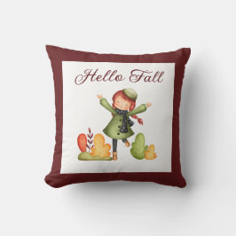 Almofada Alô Fall Retro Girl Autumn Farmhouse