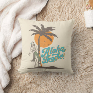 Almofada Aloha Beaches Hula Girl Hawaii Retro
