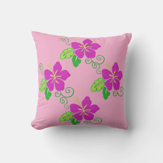 Almofada Aloha Bordado Olhar Rosa Havaiano Flor