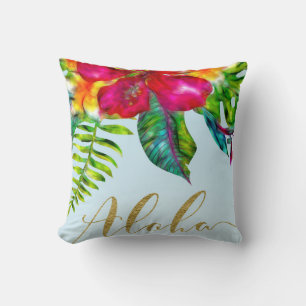 Almofada Aloha Bright Electric Pop Tropical Floral