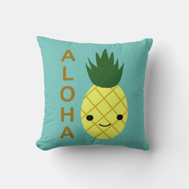Almofada Aloha Cute Kawaii Pineapple (Frente)