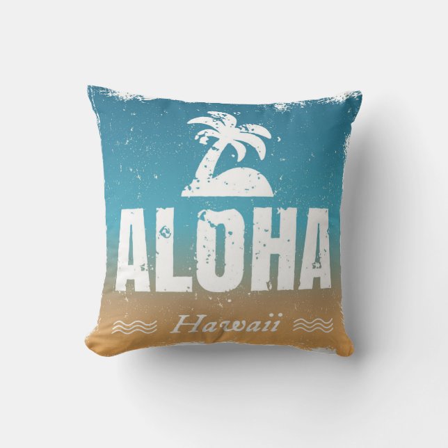 Almofada Aloha Havaí retro (Frente)