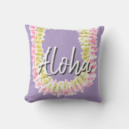 Almofada Aloha Hawaiian Plumeria Lei Elegant Floral Pastel 