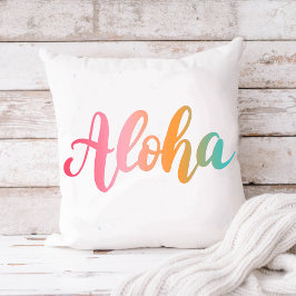 Almofada Aloha Hawaiian Tropical Typografia Beach