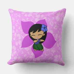 Almofada Aloha Honys Hawaiian Hibiscus Vintage Hula Girl