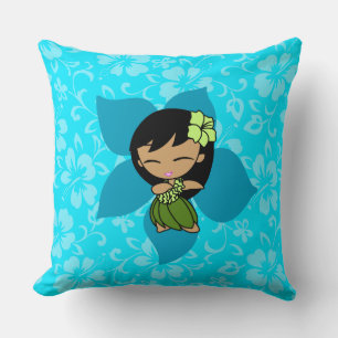 Almofada Aloha Honys Hawaiian Hibiscus Vintage Hula Girl