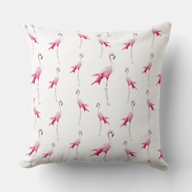 Almofada Aloha Tropical Bird Flamingo Pattern (Frente)