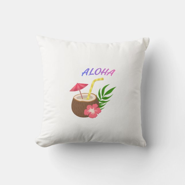 Almofada Aloha – Vibrações da Ilha e Energia Positiva (Frente)