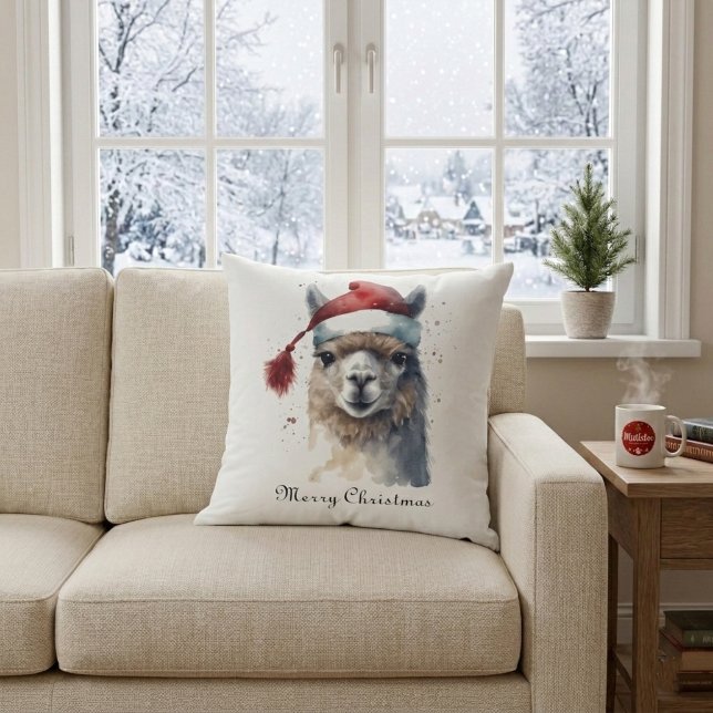 Almofada Alpaca de Natal bonito, personalizado (Criador carregado)