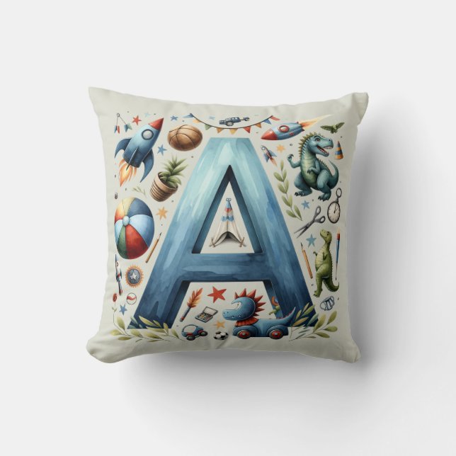 Almofada Alphabet A - Cushion Personalizável de Nomes (Frente)