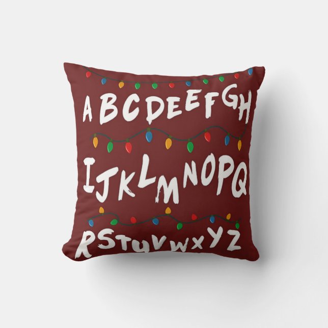 Almofada Alphabet Christmas Lights Wall Pillow Decorative (Frente)