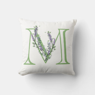 Almofada Alphabet - Letra M Lavanda Eucalyptus
