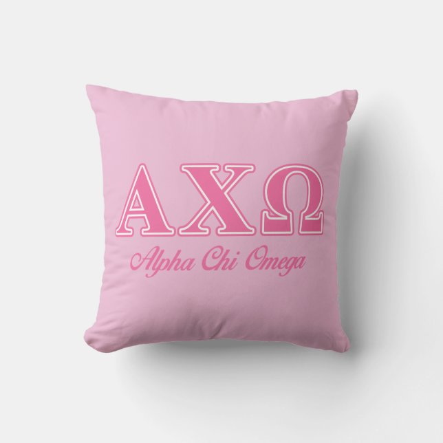 Almofada Alphi Chi Omega Letras Rosa (Frente)