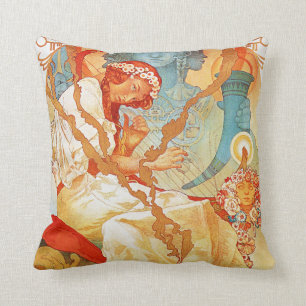 Almofada Alphonse Mucha o travesseiro decorativo épico