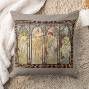 Almofada Alphonse Mucha - Os tempos do dia