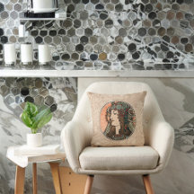 Alphonse Mucha Vintage Mulher com Headdress Verde