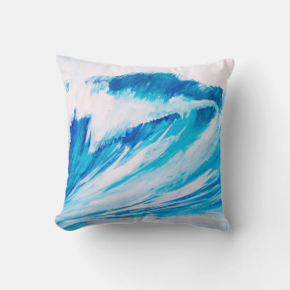 Almofada altas ondas oceânicas de cor aquática