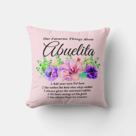 Almofada Alterar Nome, Lista - Coisas Favoritas Sobre Abuel
