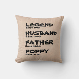 Almofada Alterar QUALQUER Nome Data Legenda Marido Pai Gran