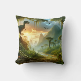 Almofada Alvorada dos Dinossauros: Um Paraíso Mesozoico