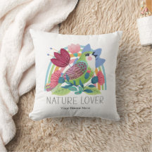 Amante da Natureza Aquarela Pássaro Flores Arco-ír