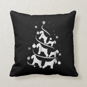 Almofada amante de cães de árvore de natal schnauzer mini