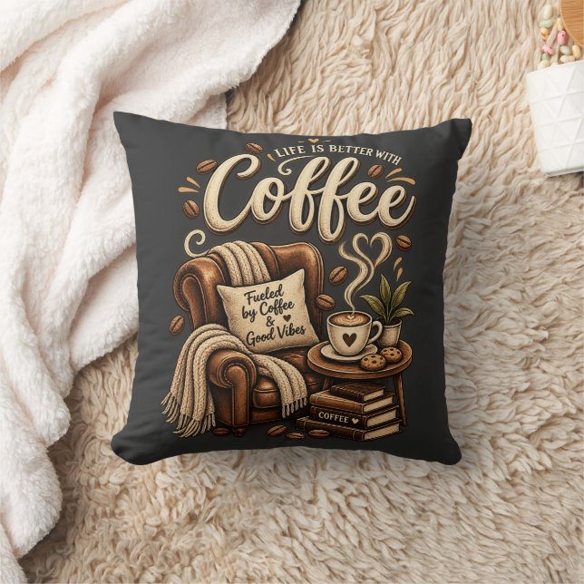 Almofada Amante de Café – A Vida é Melhor Com Café (Cobertor)