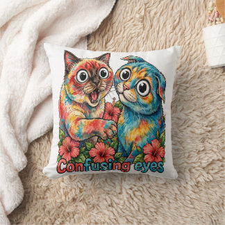 Almofada Amante de Gato Fofo Charme Siamês e Chartreux Engr