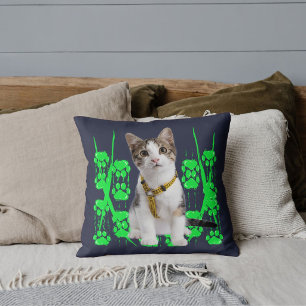 Almofada Amante de Gatos Amigos de Estimação Lima Pata Azul