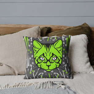 Almofada Amante de Gatos Mãe de Estimação Cinza Lima Modern